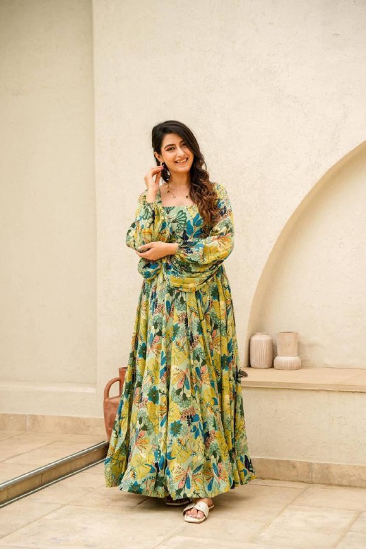 Green Floral Beautiful Embrassing Dress