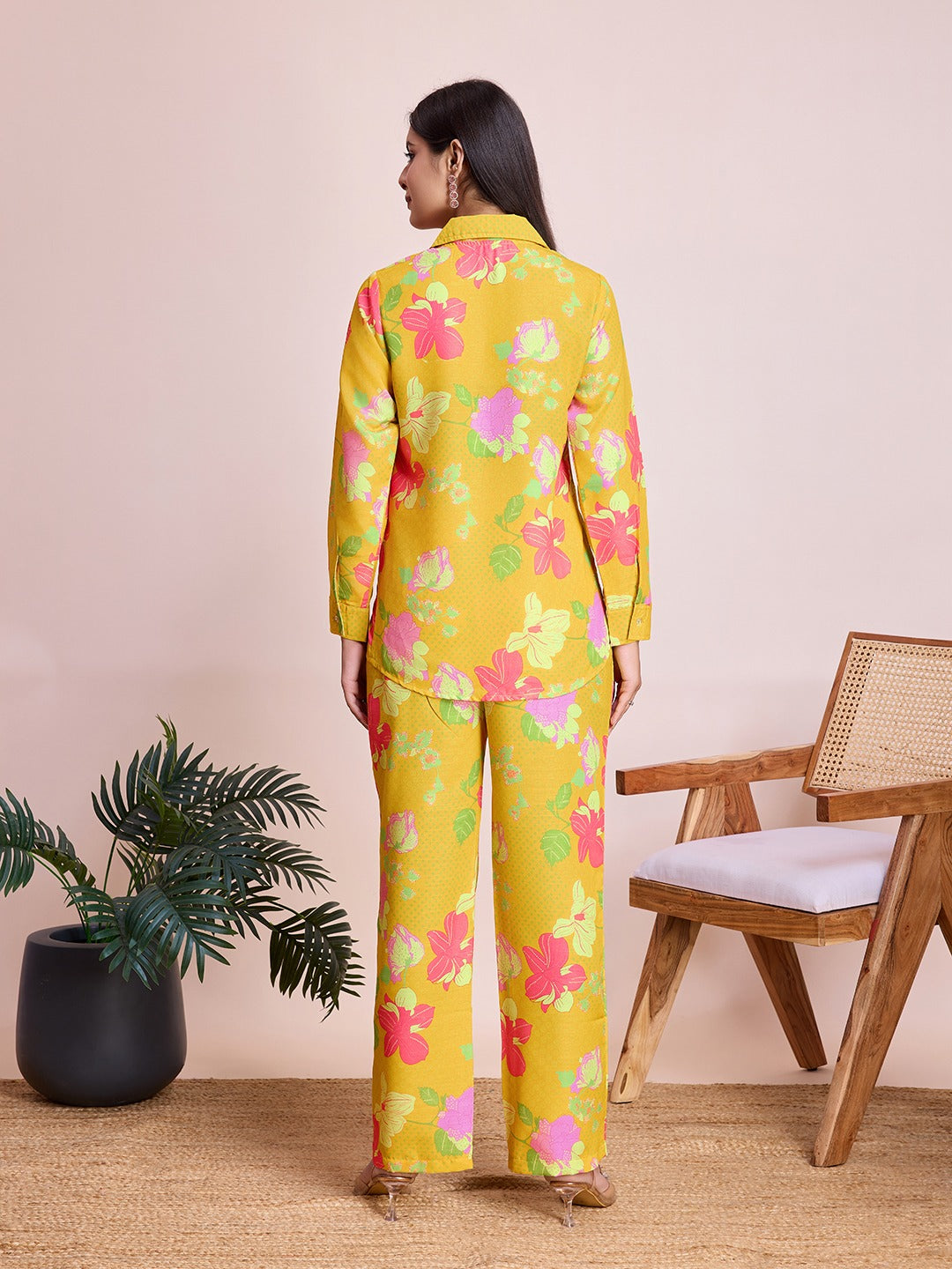 Dashing Yellow Floral Design Co-ord Set