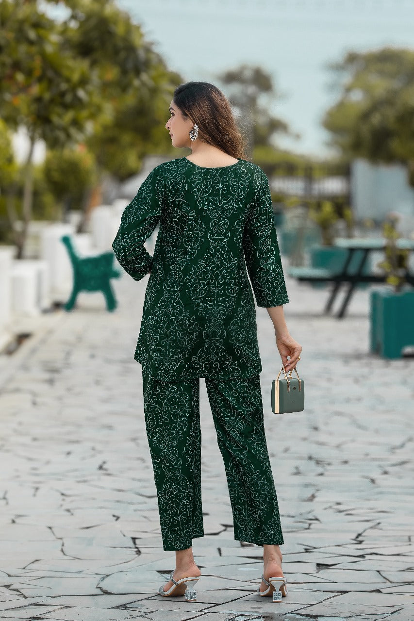 Greeny Bandhani Dot Excellent Design Co-ord Set