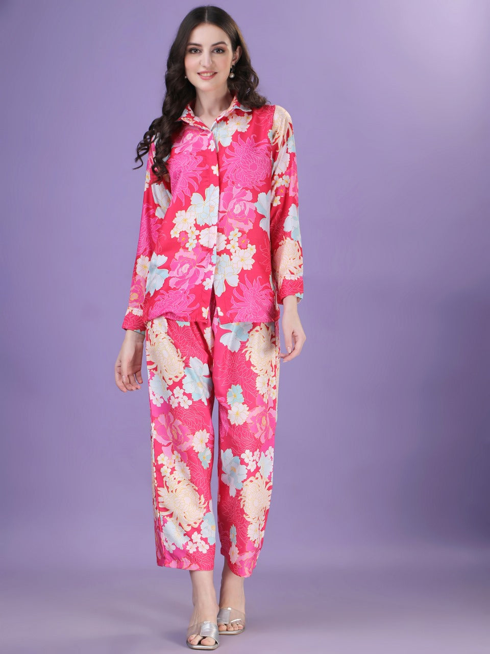 Magic Pink Floral Beautiful Design Co-ord Set