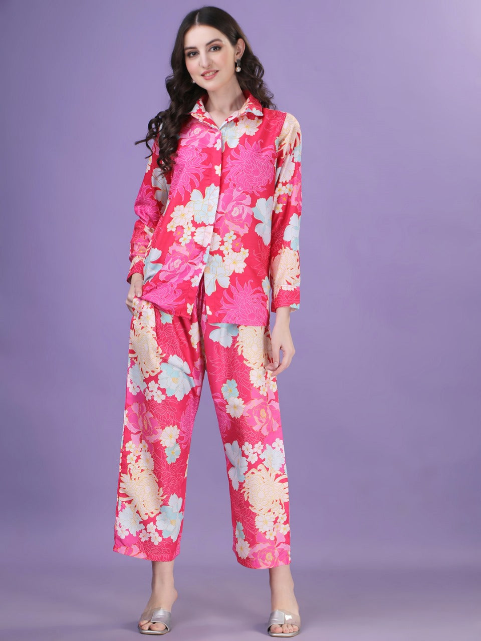 Magic Pink Floral Beautiful Design Co-ord Set